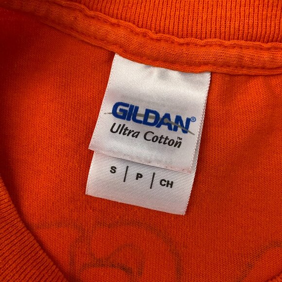 Little Caesars Pizza Genius Graphic Tee Shirt Gildan Orange Size Small - Picture 9 of 14